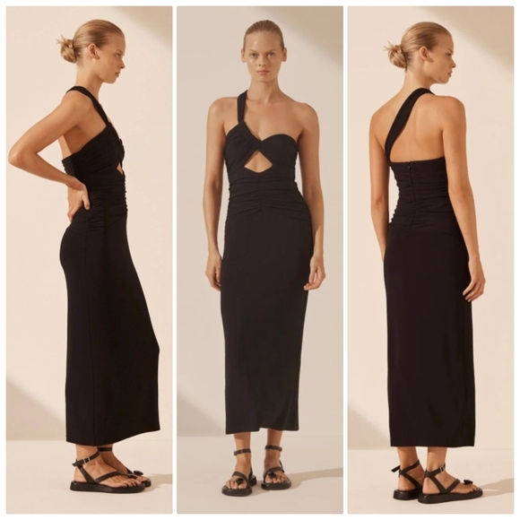 Shona Joy Dresses & Skirts - New Shona Joy Yvette Strapless Black Cocktail Midi Dress Size 2 NWOT